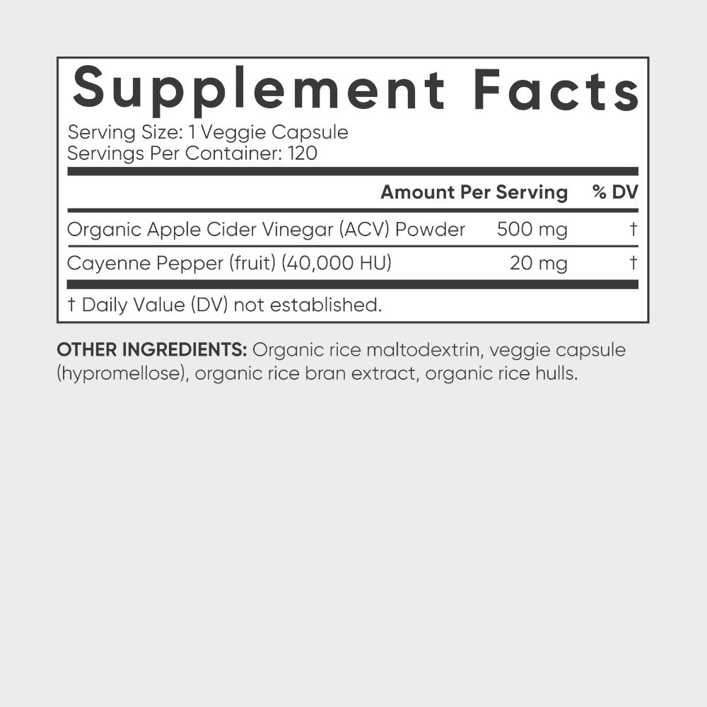 Sports Research Apple Cider Vinegar With Cayenne Pepper 120 Vegan Capsules