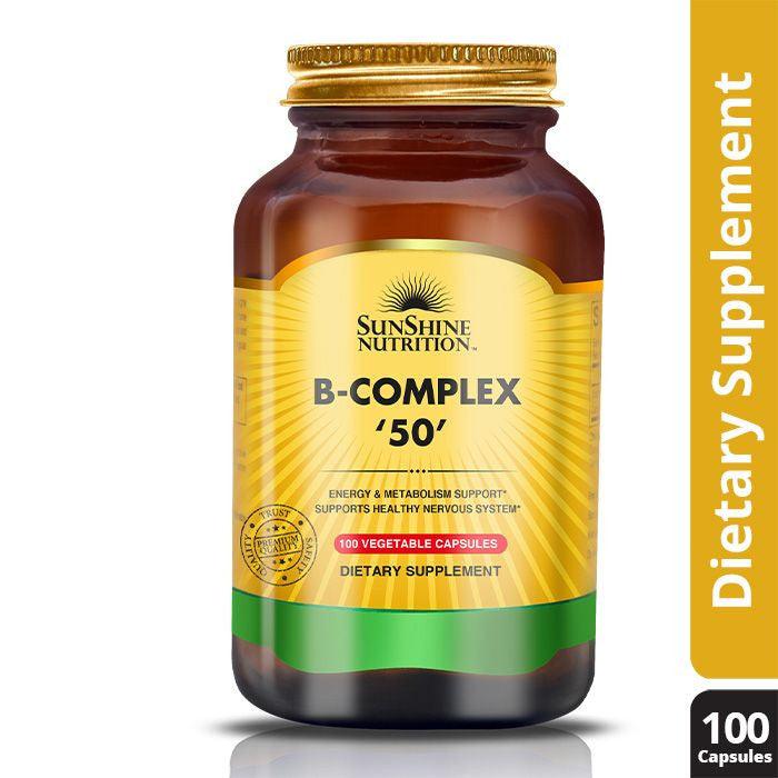 Sunshine Nutrition B-Complex 50 Vegetable Capsules 100's - Wellness Shoppee