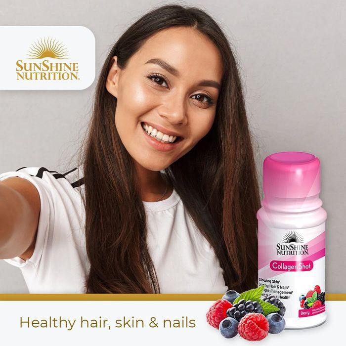 Sunshine Nutrition Collagen Shots Berry 60ml - Box Of 12 pieces - Wellness Shoppee