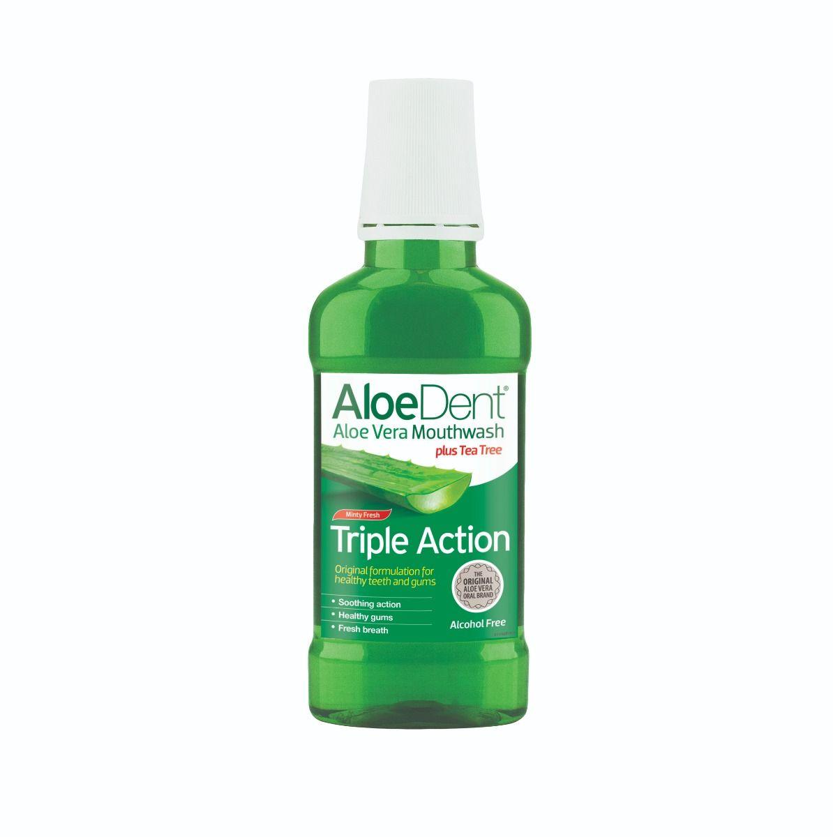 Aloedent Mouthwash, Triple Action, Alcohol Free 250 Ml - Wellness Shoppee