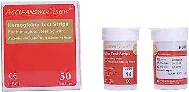 Accu Answer Haemoglobin Test Strip - 50 Pieces