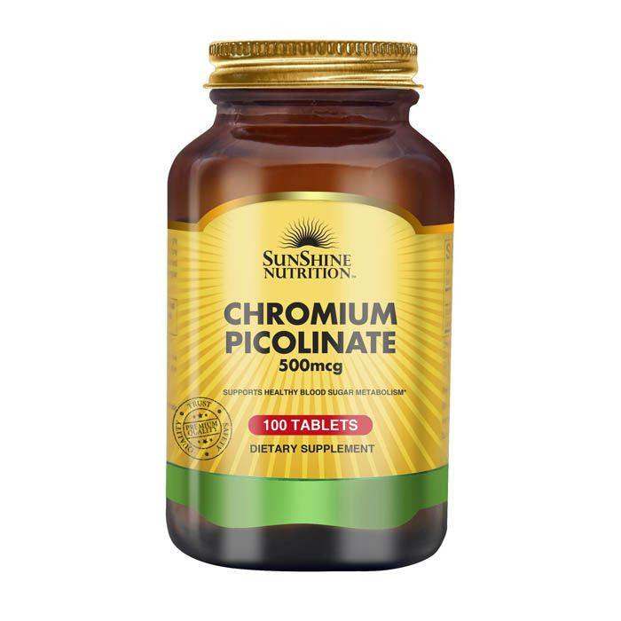 Sunshine Nutrition Chromium Picolinate 500mcg Tablets 100's - Wellness Shoppee