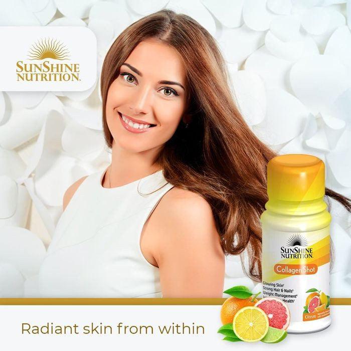 Sunshine Nutrition Collagen Shots Citrus Flavor 60 ml - Box of 12 Pieces - Wellness Shoppee