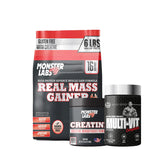 Monster Labs Real Mass gainer 6lb + Monster Labs Creatine + Dexter Jackson Multivitamin