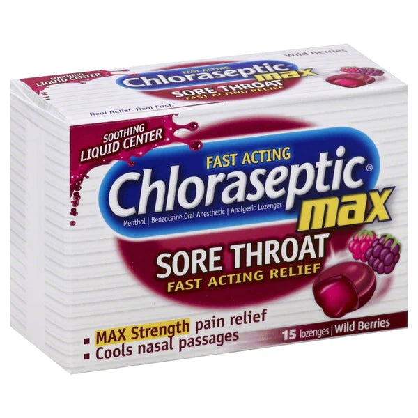 Chloraseptic Max Sore Throat Wildberries Loz 15's - Wellness Shoppee