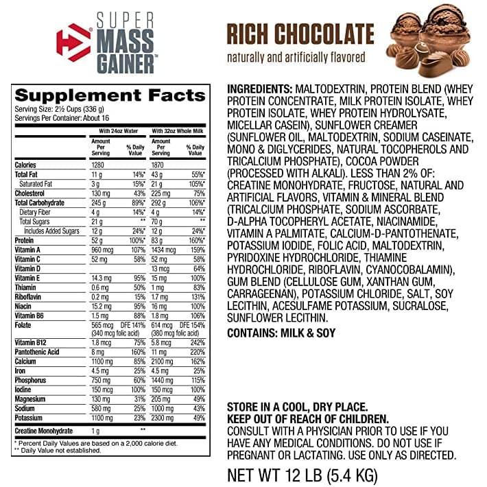 Dymatize Super Mass Gainer, 12 lbs - Wellness Shoppee