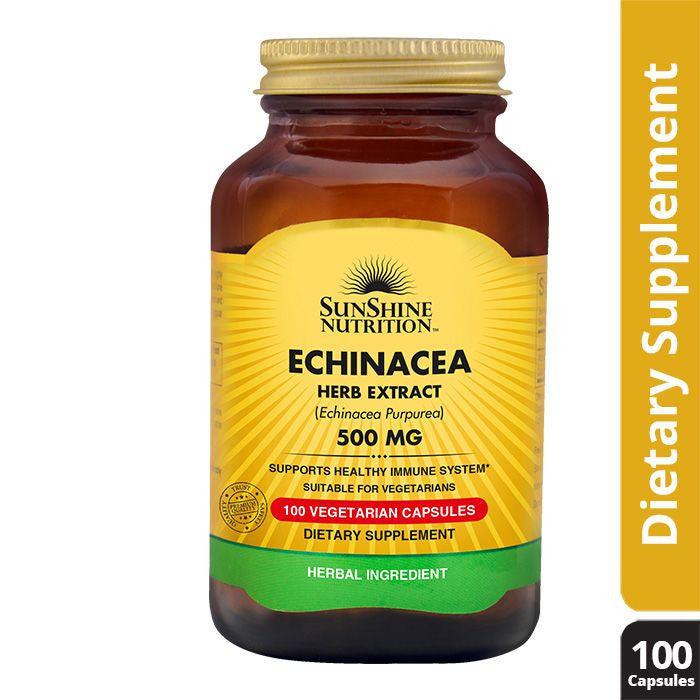 Sunshine Nutrition Echinacea 500 mg Vegetable Capsules 100's - Wellness Shoppee