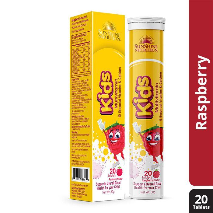 Sunshine Nutrition Kids Multivitamin Raspberry Flavor Effervescent Tablets 20's - Wellness Shoppee