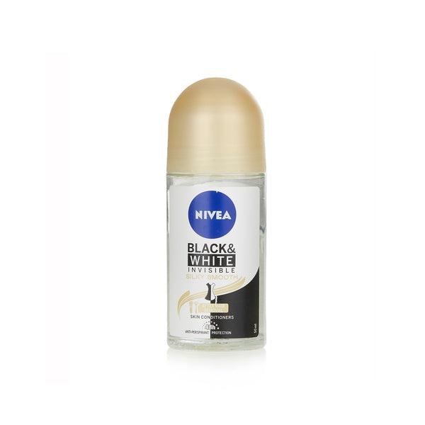 Nivea black & white silky smooth roll on deodorant 50ml - Wellness Shoppee