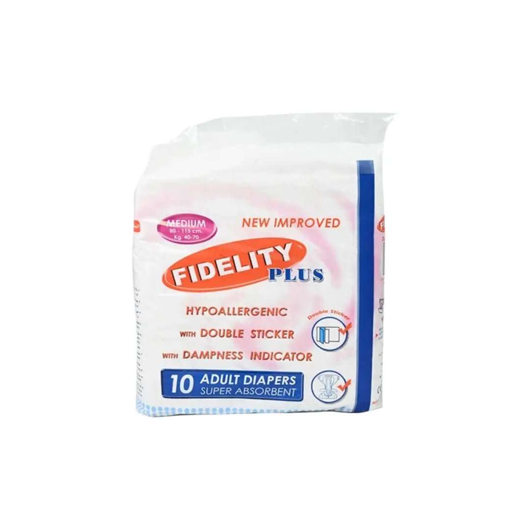Fidelity Plus Adult Diapers Medium, 10 Diapers