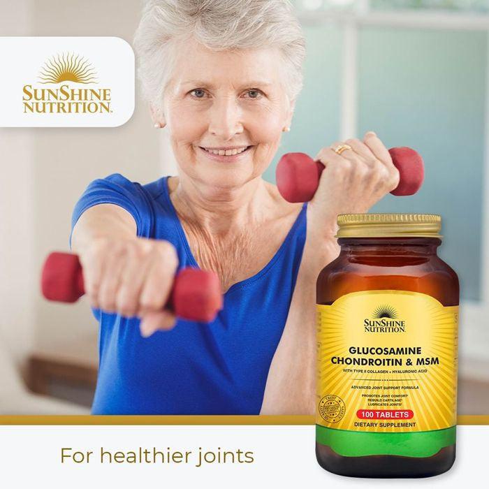 Sunshine Nutrition Glucosamine Chondroitin & Msm 100 Tablets - Wellness Shoppee