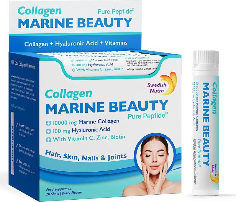 Swedish Nutra Marine Beauty Collagen, 20 Shots - Wellness Shoppee