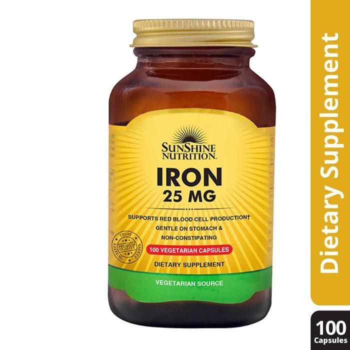 Sunshine Nutrition Iron 25 Mg Capsules 100'S - Wellness Shoppee