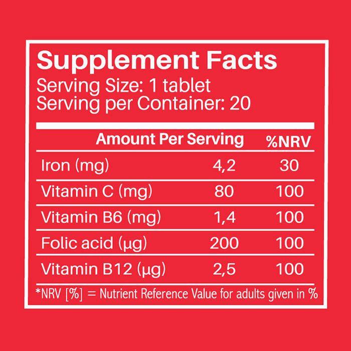 Sunshine Nutrition Iron Blood Orange Flavor Effervescent Tablets 20's - Wellness Shoppee