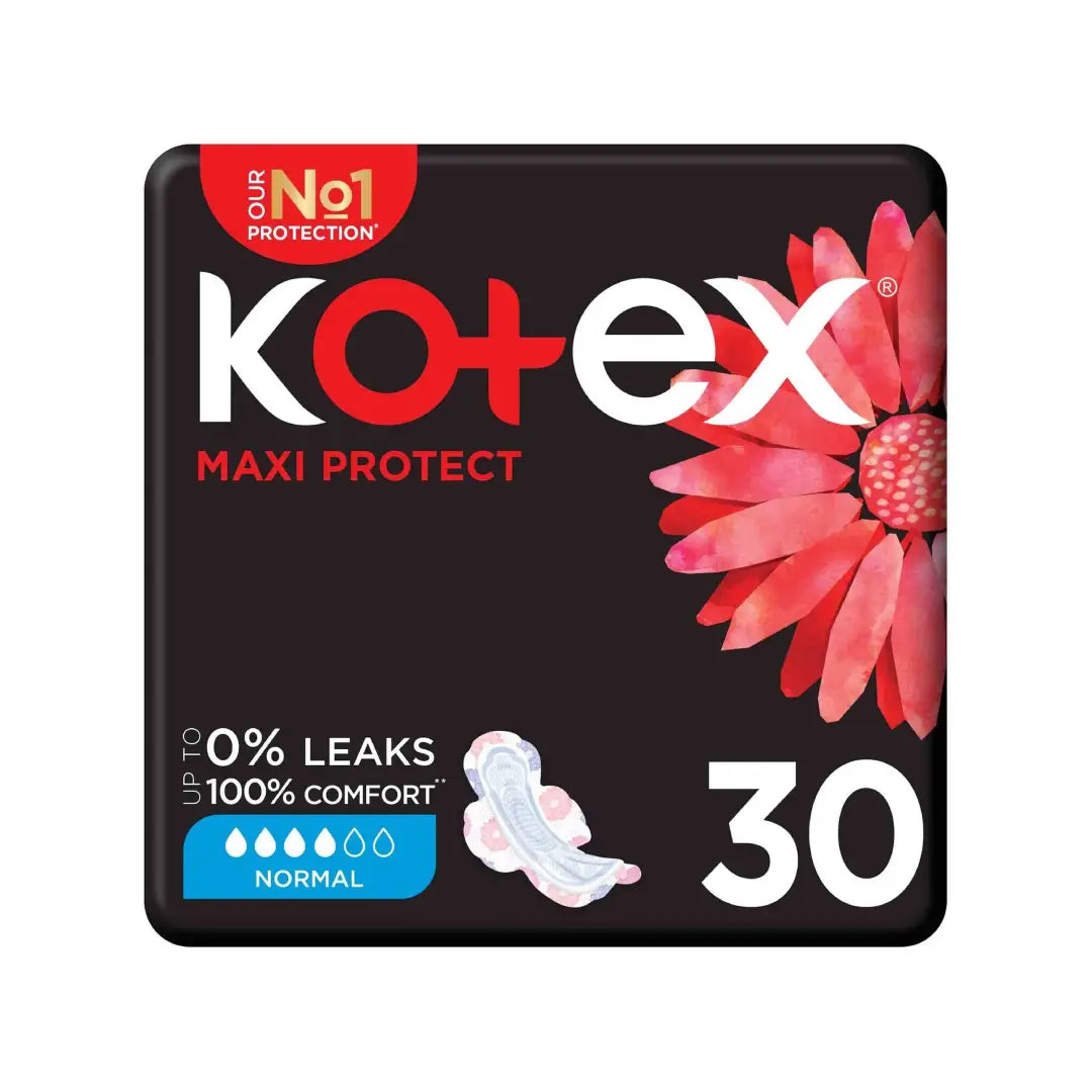 Kotex Maxi Protect Normal with Wings, 30 Pads