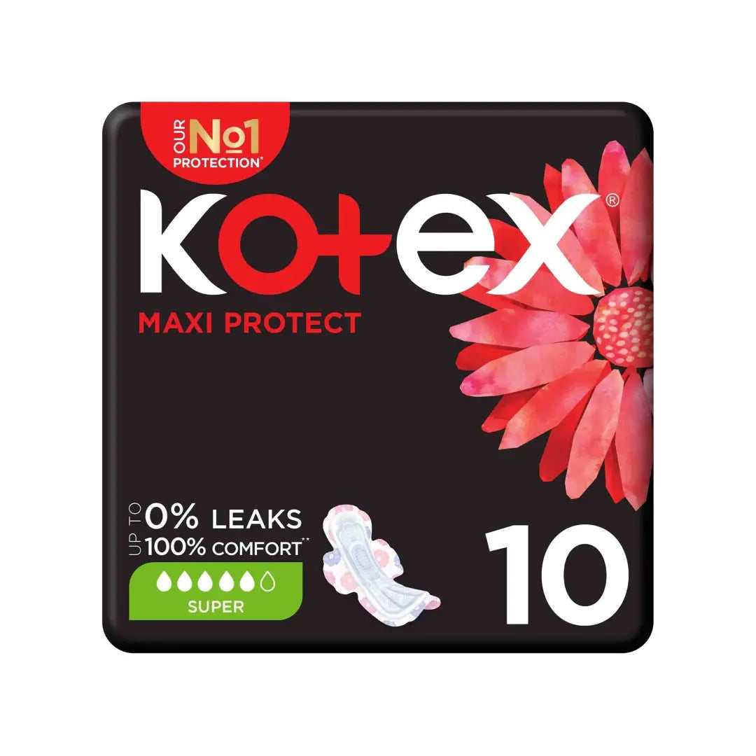 Kotex Maxi Protect Super with Wings, 10 Pads
