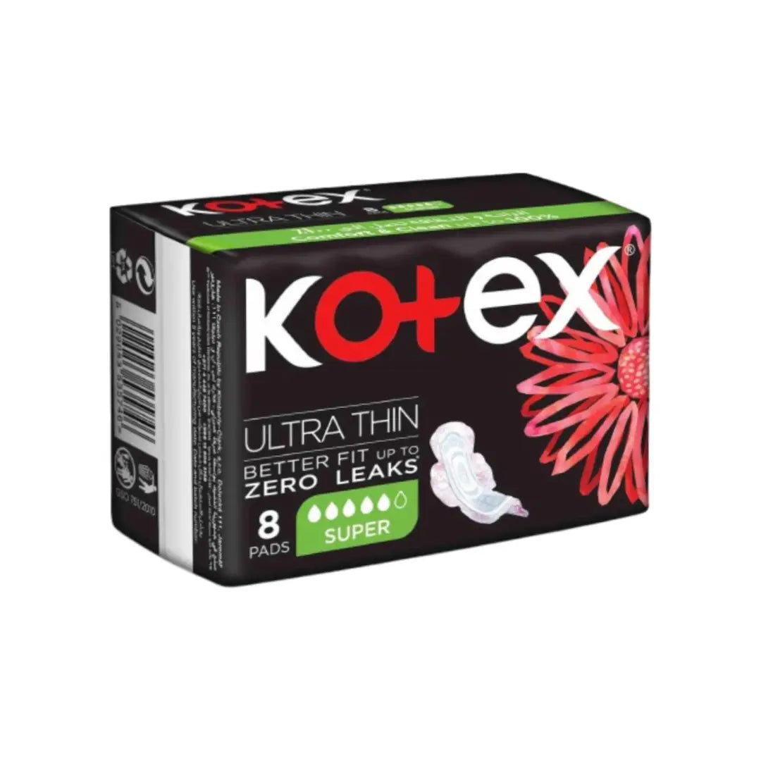 Kotex Ultra Thin Super with Wings, 8 Pads