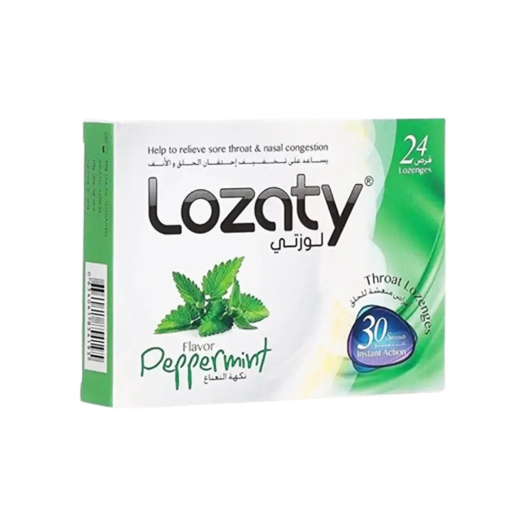 Lozaty Peppermint Throat Lozenges, 24 Lozenges