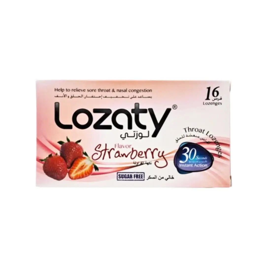 Lozaty Sugar Free Strawberry Throat Lozenges, 16 Lozenges
