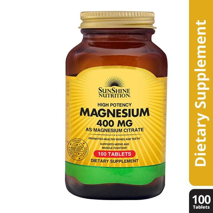 Sunshine Nutrition Magnesium Citrate Tabs 100's - Wellness Shoppee