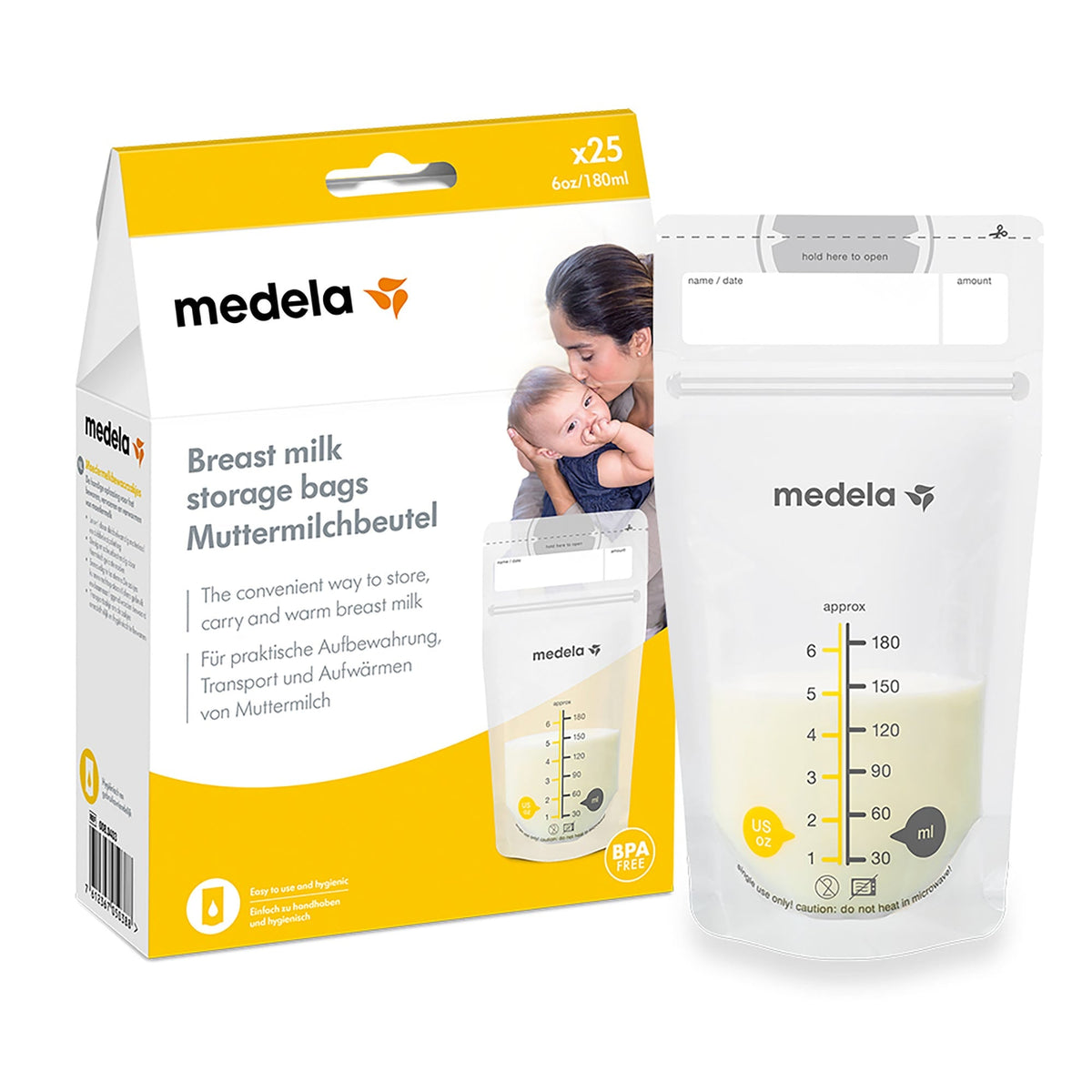 Medela Breast Milk Storage Bags, 25 Bags