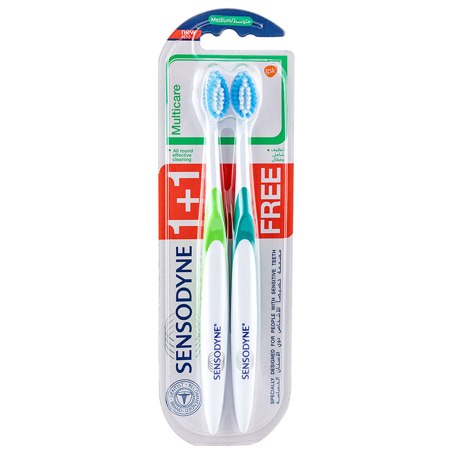 Sensodyne Multicare Medium Toothbrush, 1+1 Pack