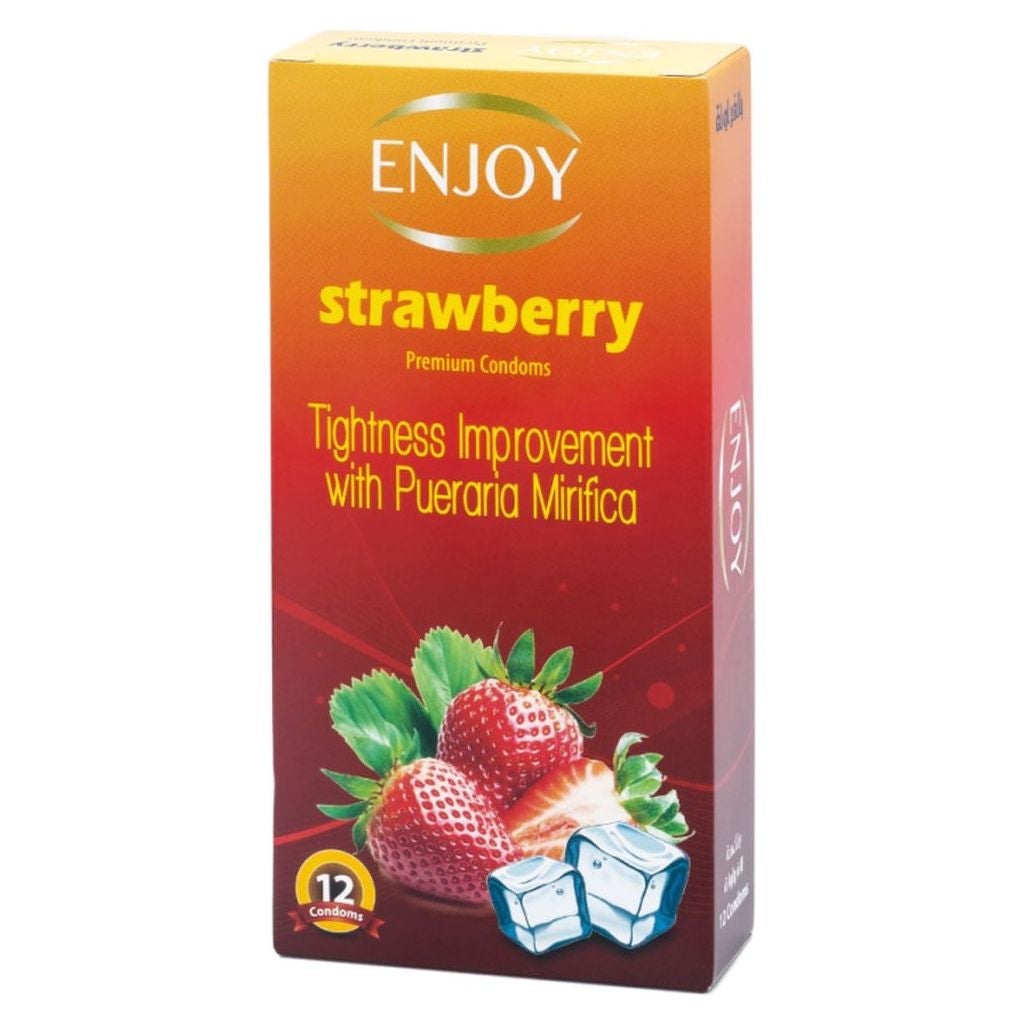 Enjoy Strawberry Condoms, 12 Condoms