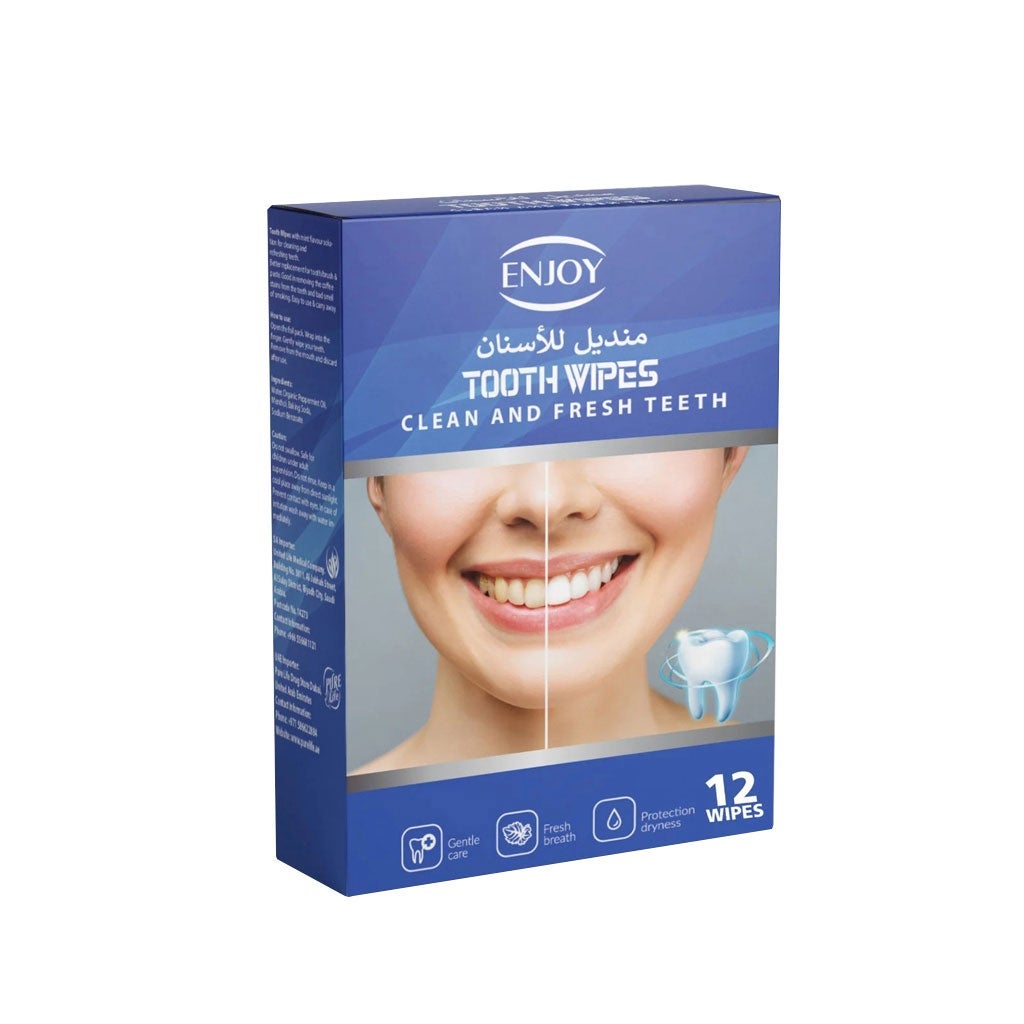 Enjoy Tooth Wipes For Clean & Fresh Teeth, 12Wipes