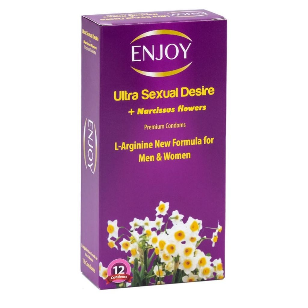 Enjoy Ultra Sexual Desire + Narcissus Flowers Condoms, 12 Condoms
