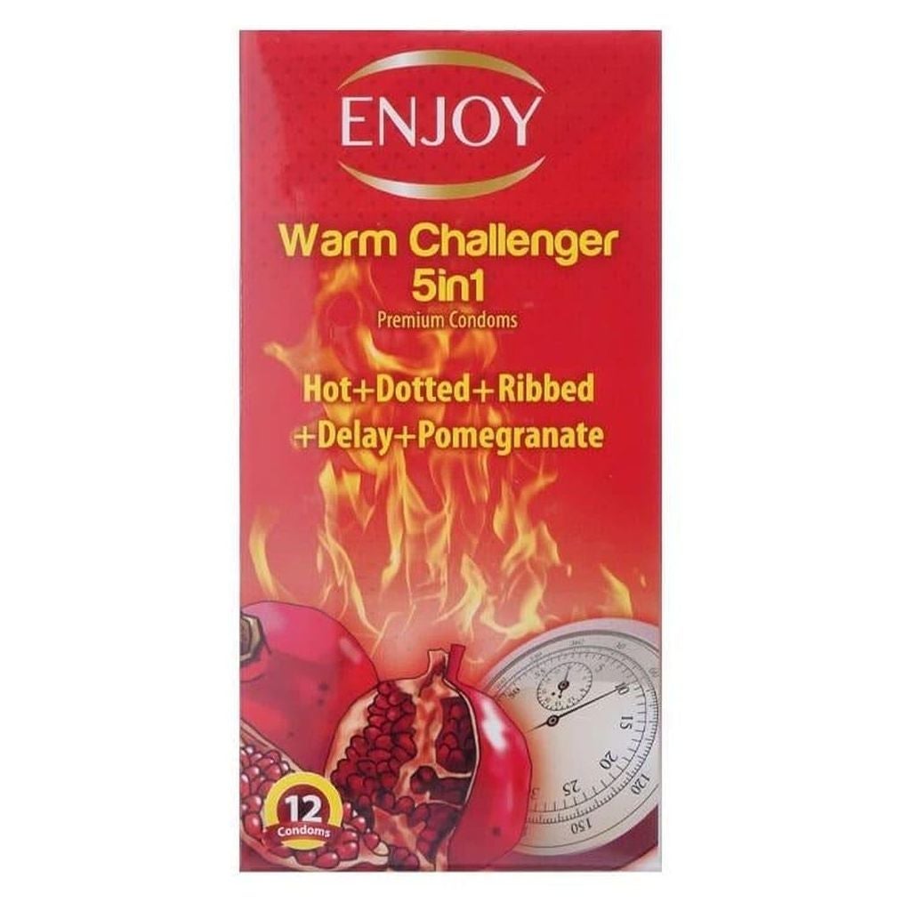 Enjoy Warm Challenger 5-in-1 Condoms, 12 Condoms