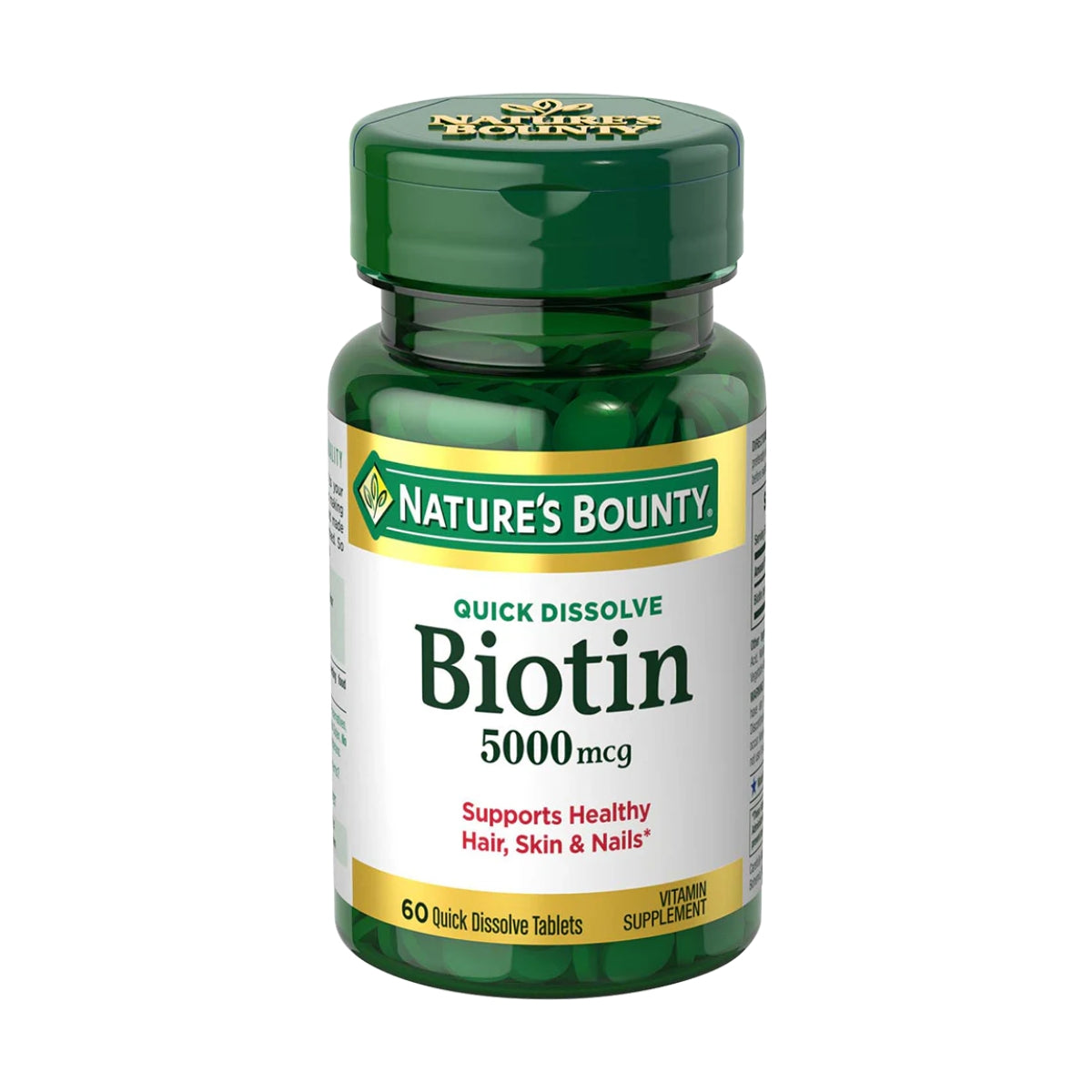 Nature's Bounty Biotin 5000mcg Quick Dissolve, 60 Tablets
