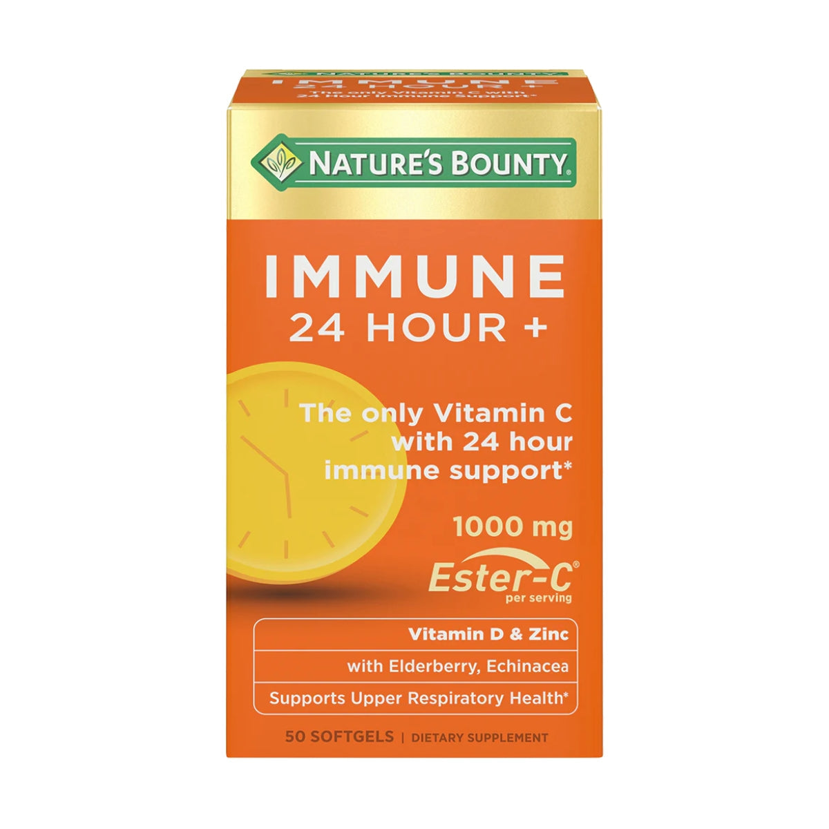 Nature's Bounty Immune 24 Hour+ 50 Softgels