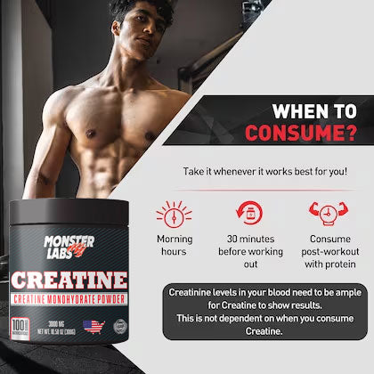 Monster Labs Creatine Monohydrate Powder, 3000gms