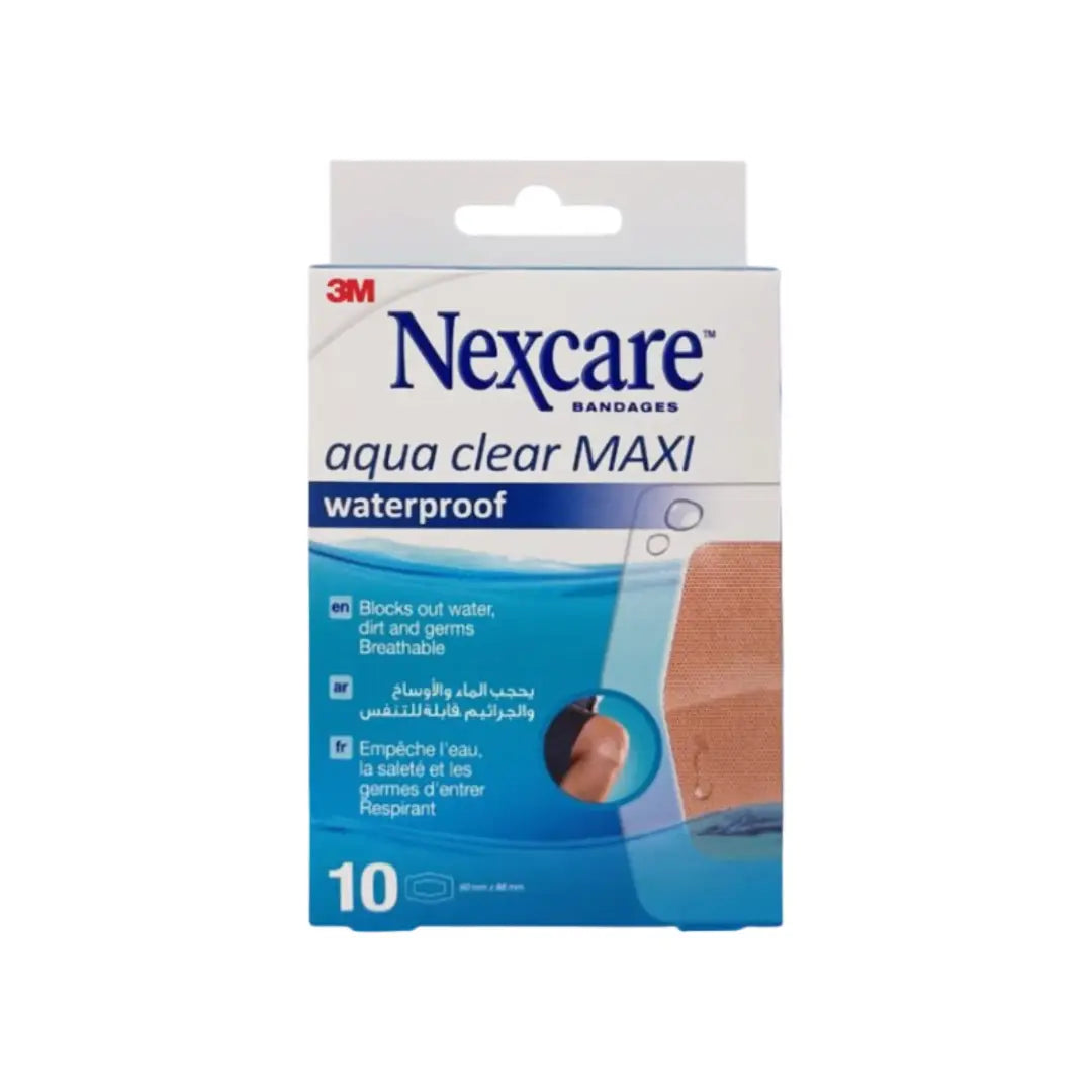 Nexcare Aqua Clear Maxi Waterproof Bandages, 10 Bandages