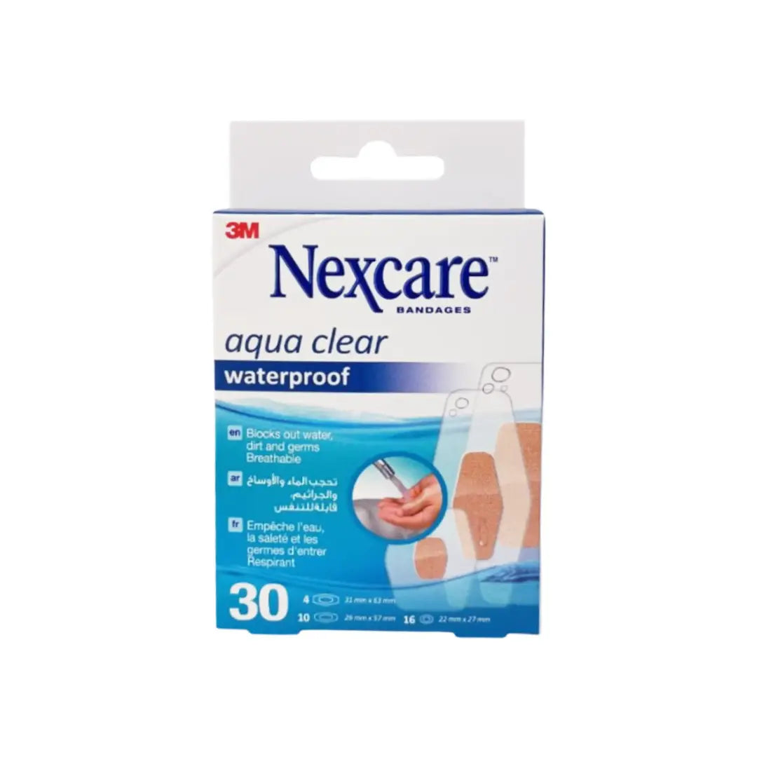Nexcare Aqua Clear Waterproof Bandages, 30 Bandages