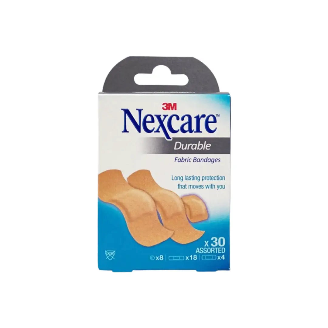 Nexcare Durable Fabric Assorted Bandages, 30 Bandages