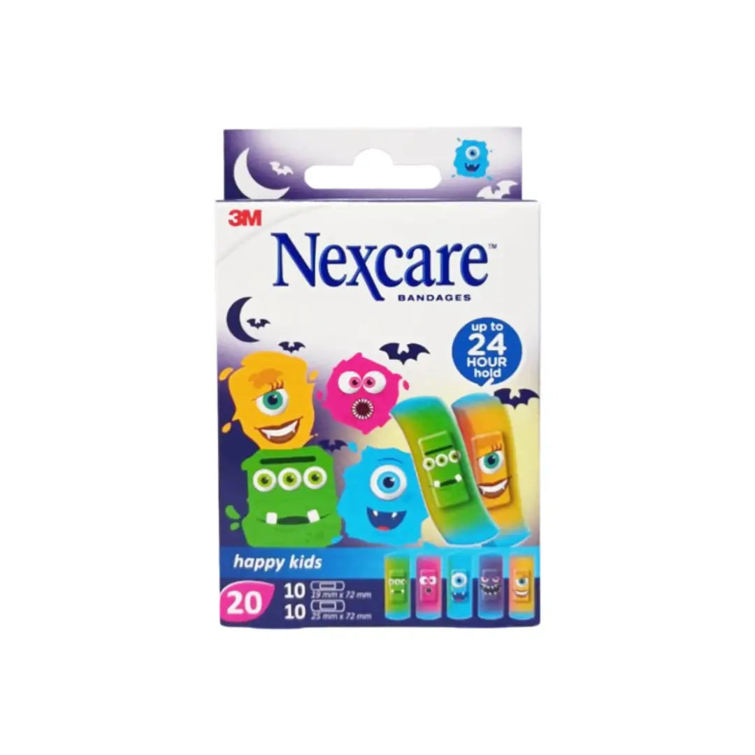 Nexcare Happy Kids Monster Bandages, 20 Bandages