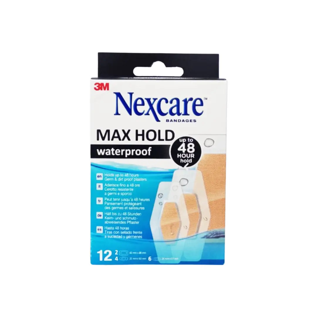 Nexcare Max Hold Waterproof Bandages, 12 Bandages