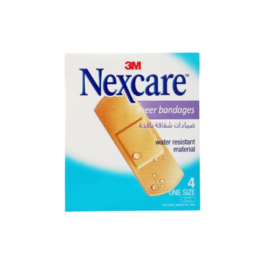 Nexcare Sheer Water Resistant Bandages, 4 Bandages
