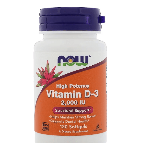 NOW Vitamin D3 2000IU, 120 Softgels