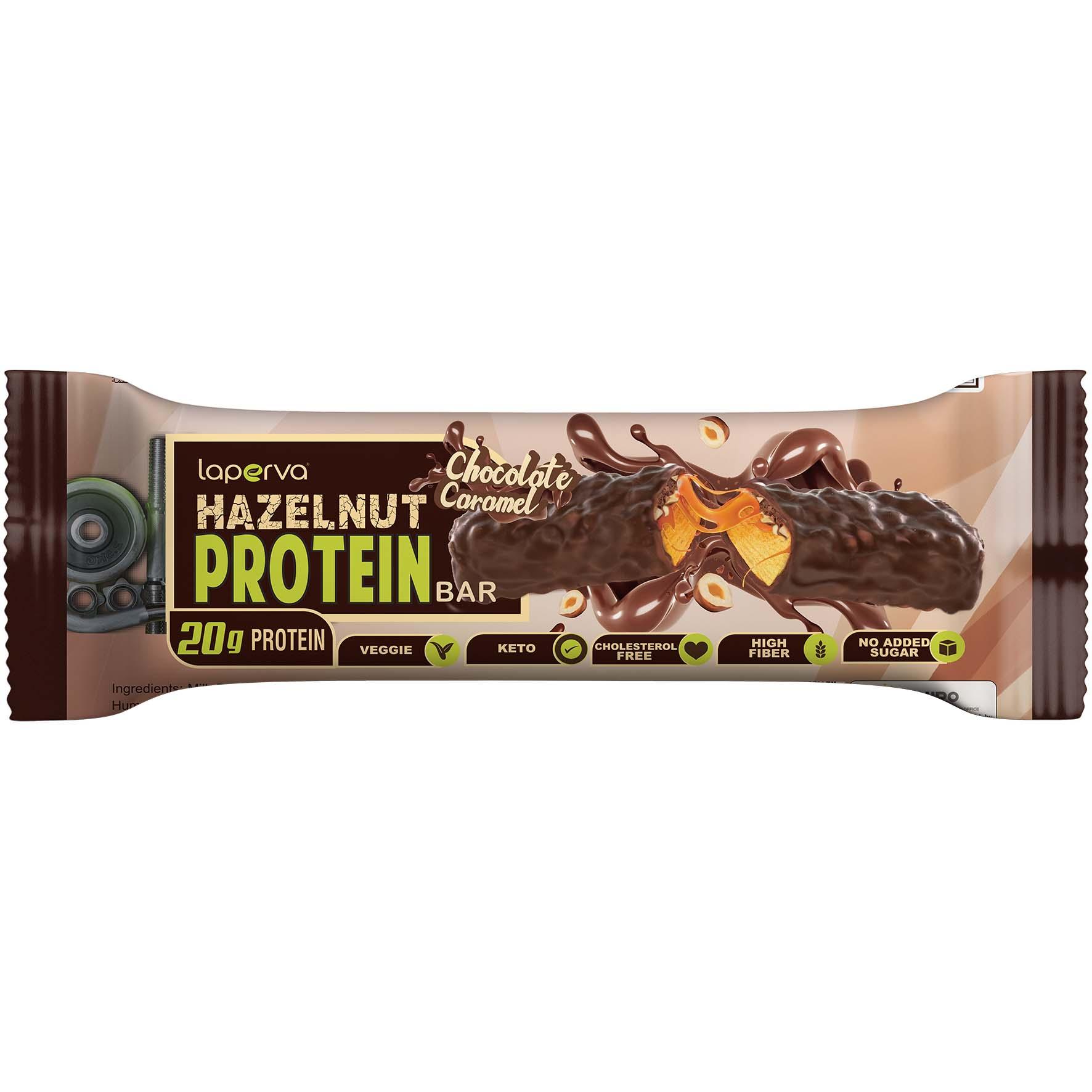 Laperva Hazelnut Protein Bar, Chocolate Caramel, 1 Bar 60g - Wellness Shoppee