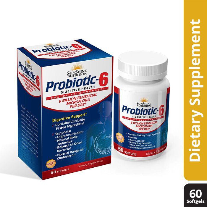 Sunshine Nutrition Probiotic-6 Softgels 60's - Wellness Shoppee