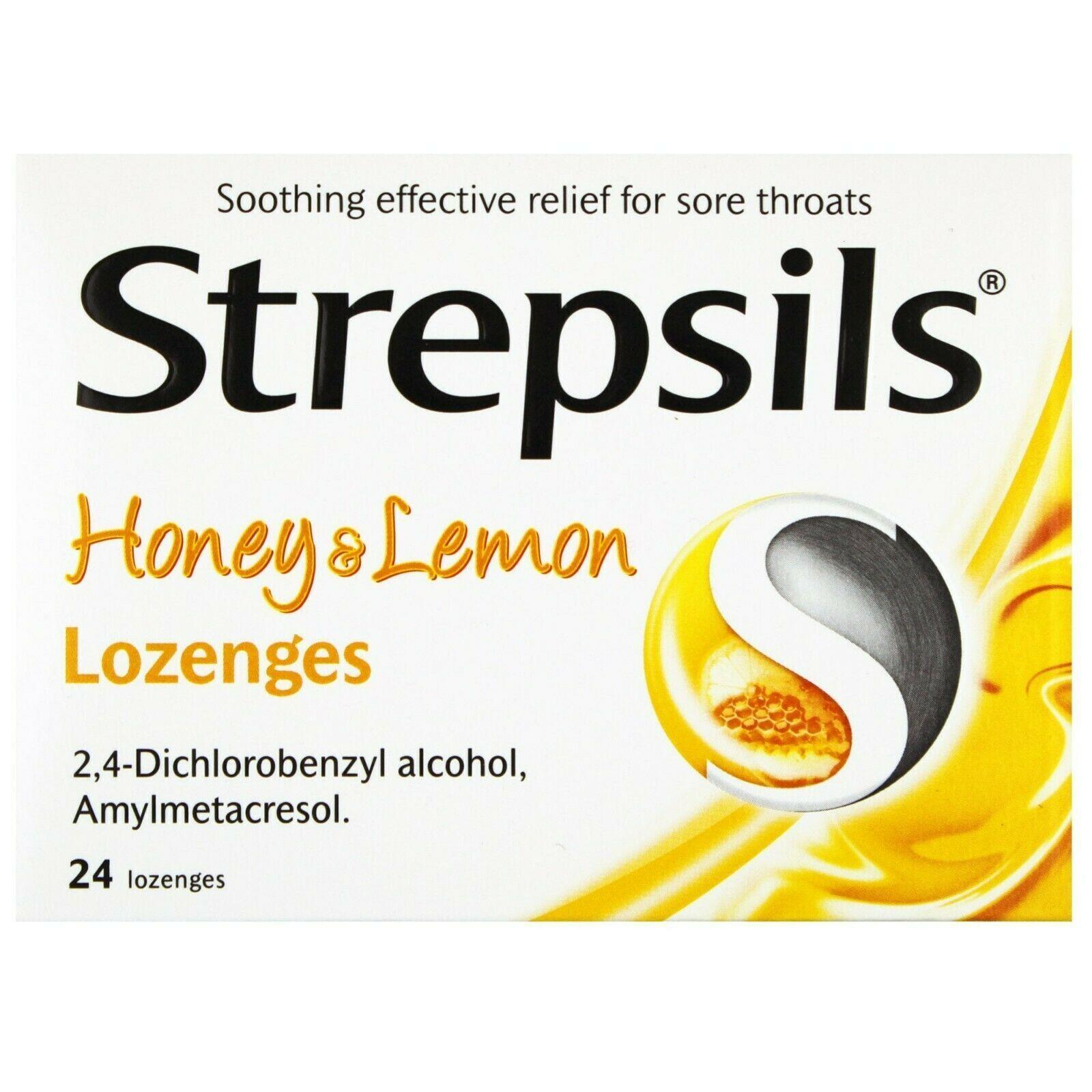 Strepsils Honey and Lemon (100mgs) 24 Lozenges relief Sore throats Medicine - Wellness Shoppee