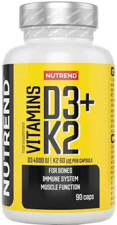 Nutrend Supplements D3 + K2 Vitamins for Bone Health Support, 90 Capsules
