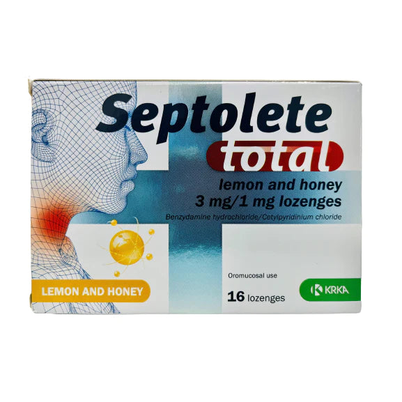 Septolete Total Lemon & Honey Lozenges 16s - Wellness Shoppee