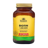 Sunshine Nutrition Biotin 1000 mcg 100 Tablets - Wellness Shoppee