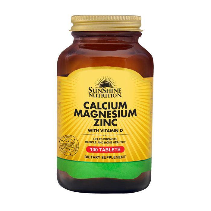 Sunshine Nutrition Calcium Magnesium Zinc With Vitamin D3 100 Tablets - Wellness Shoppee