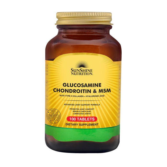 Sunshine Nutrition Glucosamine Chondroitin & Msm 100 Tablets - Wellness Shoppee