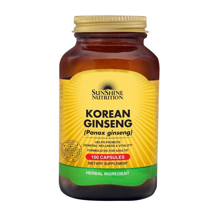 Sunshine Nutrition Korean Ginseng 100 Capsules - Wellness Shoppee