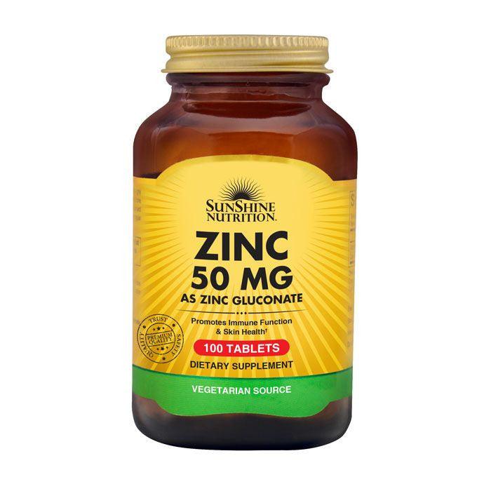 Sunshine Nutrition Zinc 50 mg 100 Tablets - Wellness Shoppee